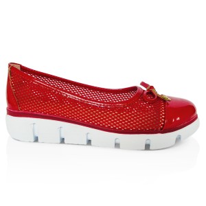 Летни дамски червени обувки на платформа № 1855
